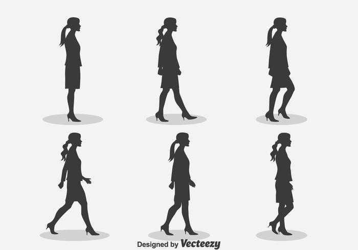 700x490 Woman Silhouette Walk Cycle Vector