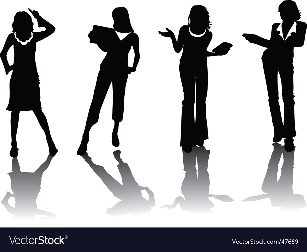 1000x822 Business Woman Silhouette Vector