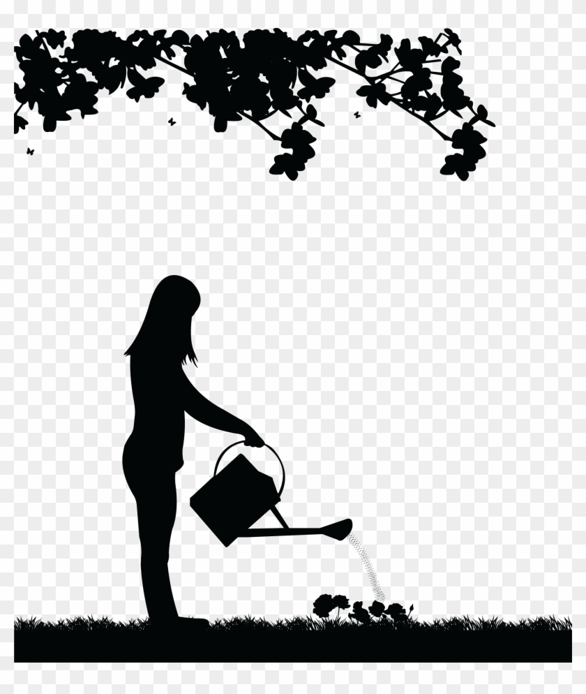 840x994 Woman Gardener Watering Flowers