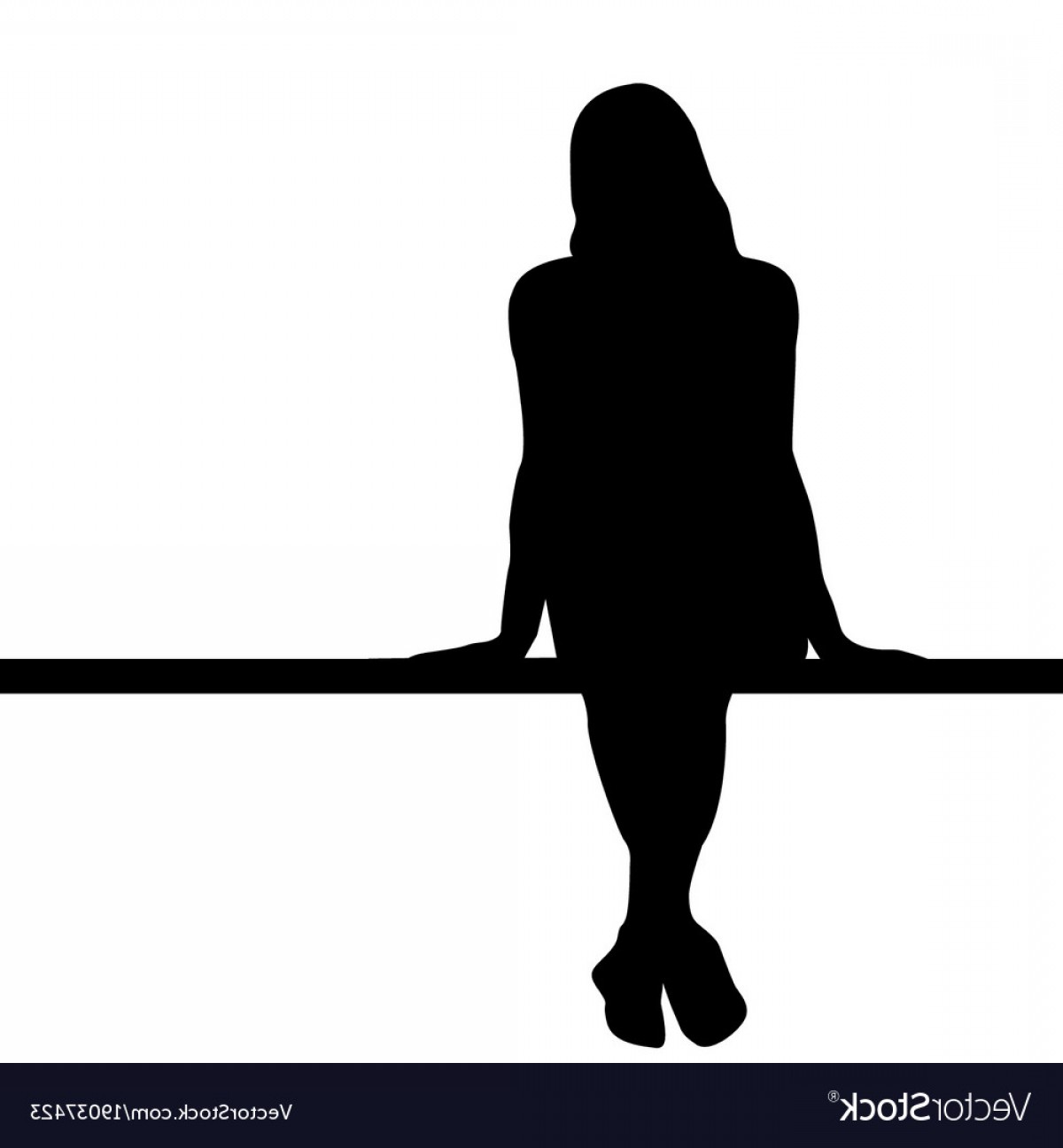 1200x1296 Woman Silhouette Sitting On A Bench Vector Soidergi