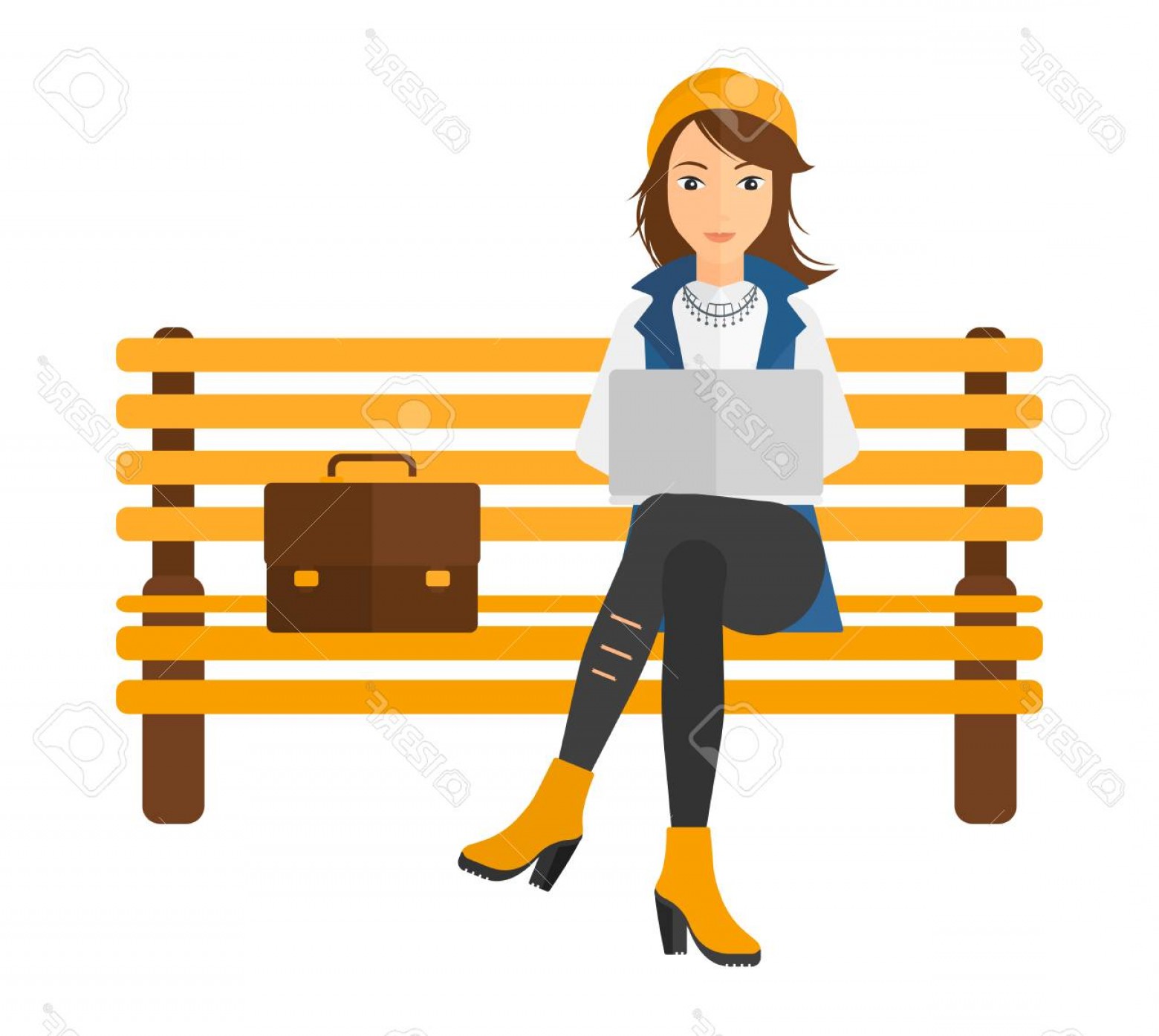 1560x1395 Woman Sitting On Bench Vector Hoodamathrun