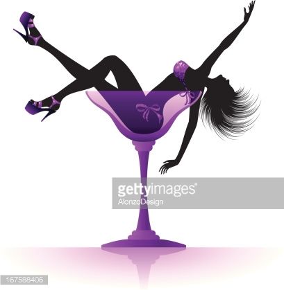 409x419 Woman Sitting In Champagne Glass Vector
