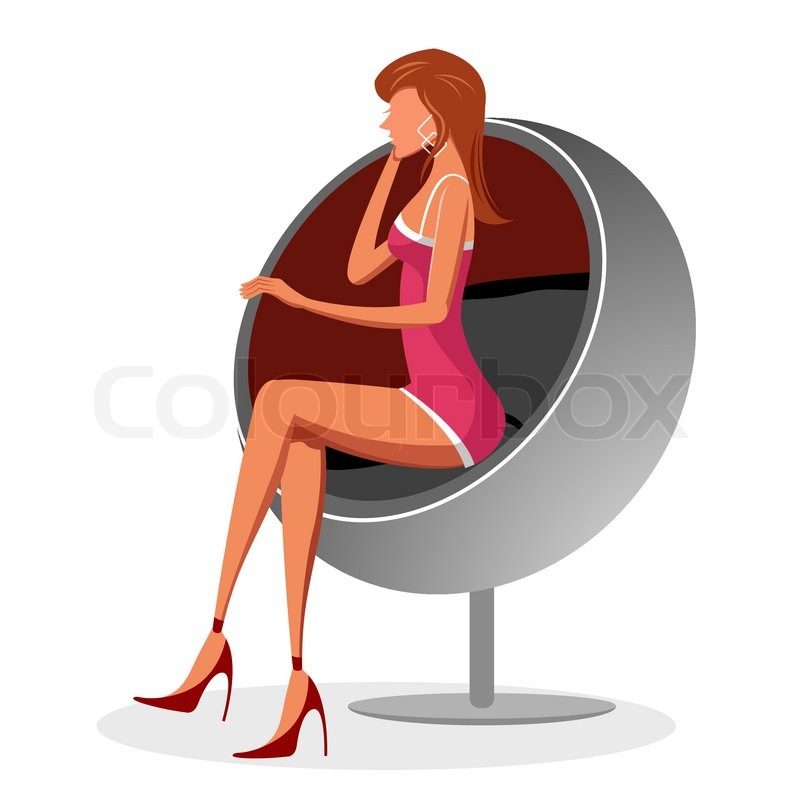 800x800 Illustration Of Woman Sitting On Sofa Stock Vector Colourbox