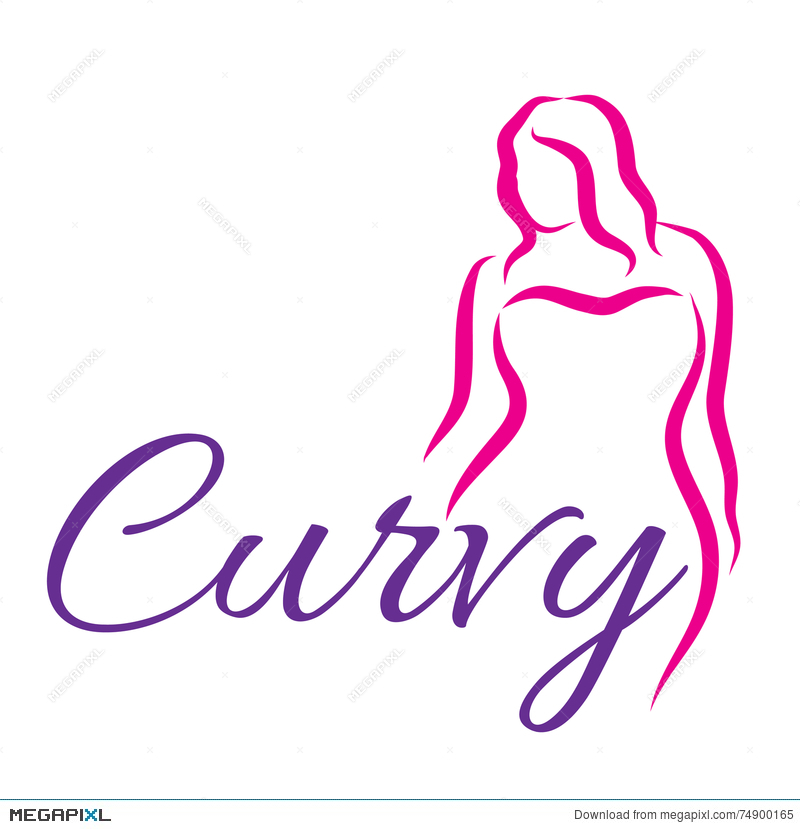 800x829 Girl Silhouette Sketch Plus Size Model Curvy Woman Symbol Vector