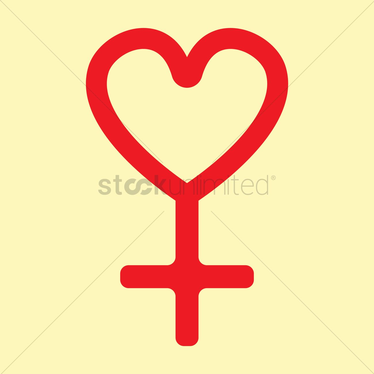 1300x1300 Heart Shaped Female Gender Symbol Vector Image
