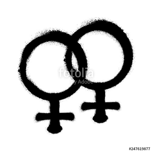 500x500 Sprayed Female Logo Woman Symbol Gender Symbol Vector