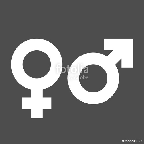 500x500 Gender Icons, Man And Woman Symbols, Vector Stock Image