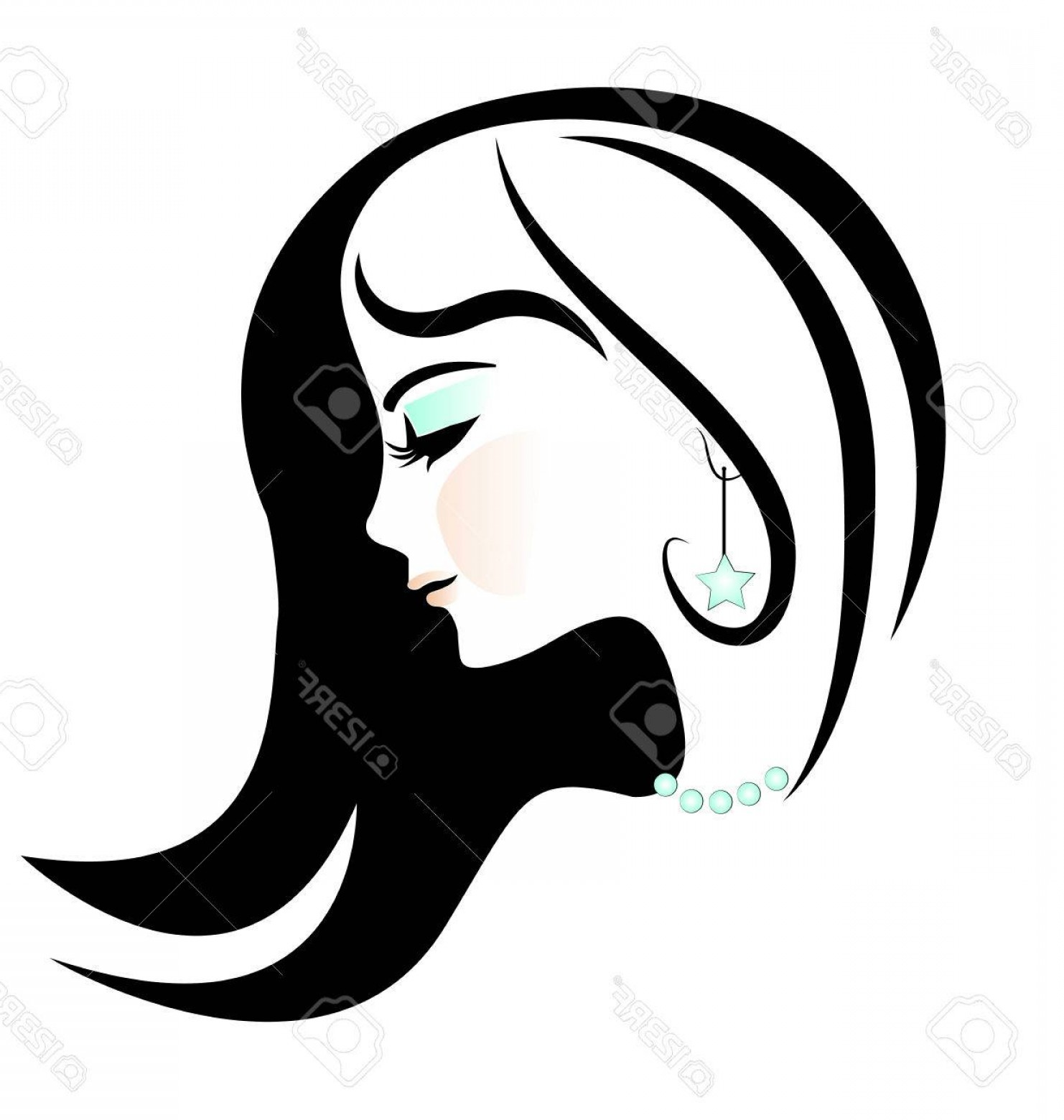 1482x1560 Photostock Vector Beauty Girl Face Beautiful Woman Vector Portrait
