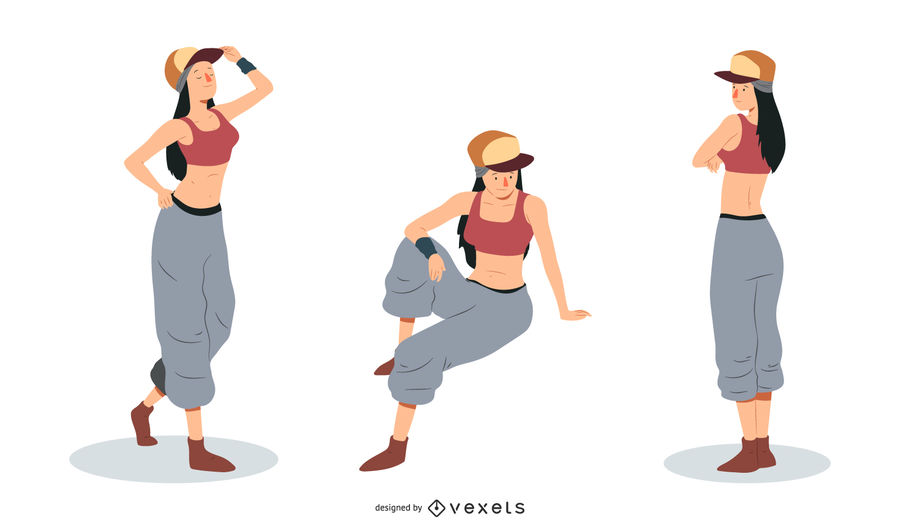 900x529 Rapper Woman Vector Set