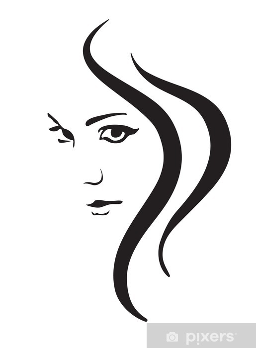 515x700 Young Woman Vector Face, Fashion Symbol Wall Mural