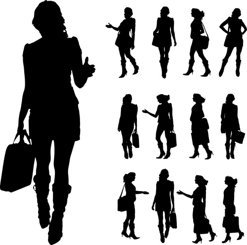 500x495 Different Occupations Man And Woman Silhouettes Vector Free Vector