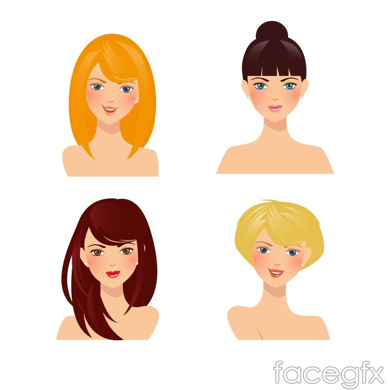 800x800 Beautiful Women Avatars Vector Diagrams Cartoon Girls Girl