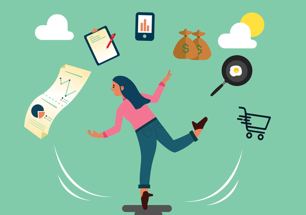 632x443 Multitasking Woman Vector Free Vector Download Cannypic