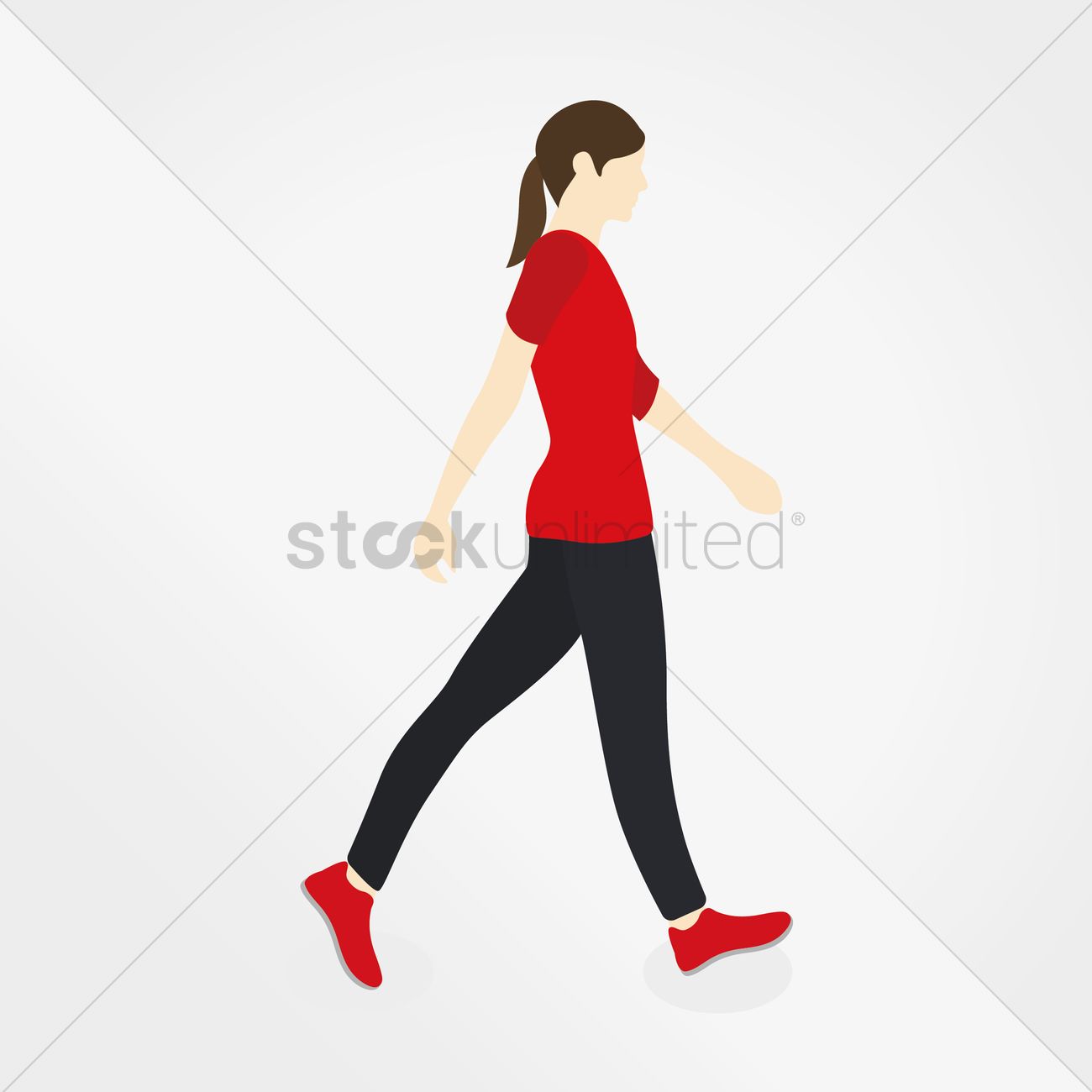 1300x1300 Free Woman Walking Vector Image