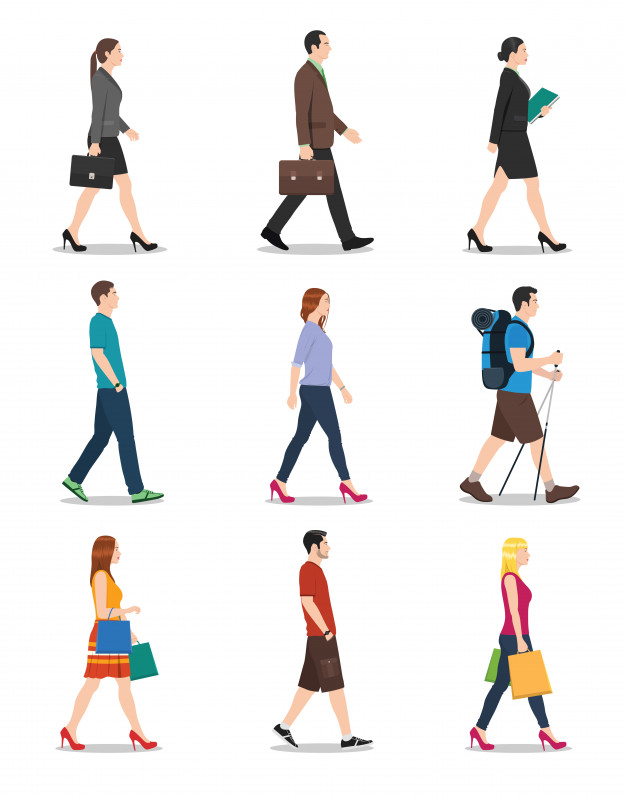 626x799 Men And Women Walking Vector Premium Download