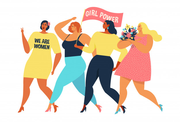 626x424 Vector Illustration Graphic Group Of Women Walking Vector