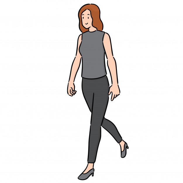626x626 Vector Of Woman Walking Vector Premium Download