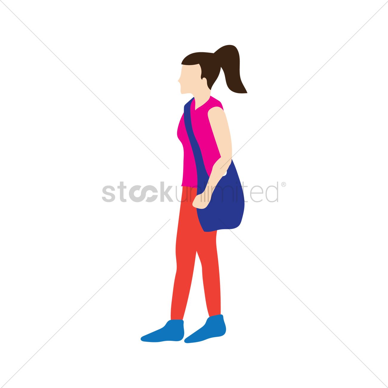 1300x1300 Woman Walking Vector Image
