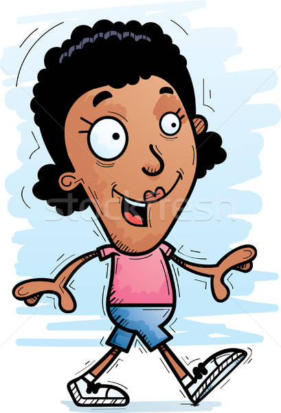 409x600 Cartoon Black Woman Walking Vector Illustration Cory Thoman