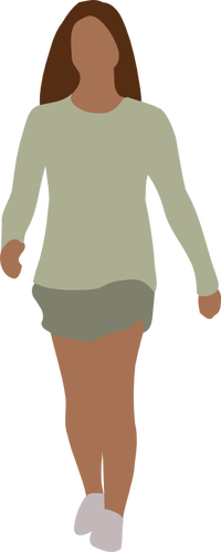 200x500 Faceless Woman Walking Vector Image