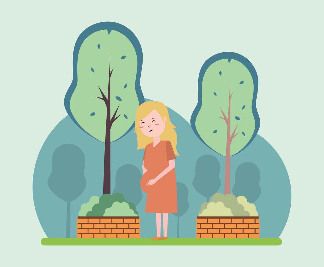 1136x936 Free Walking Pregnant Woman Illustration Vector Art Graphics