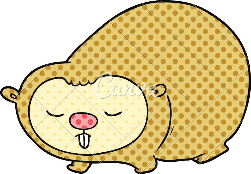 800x554 Cartoon Wombat Vector Illustration