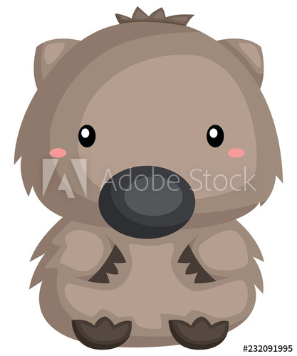 417x500 A Vector Of A Cute Wombat
