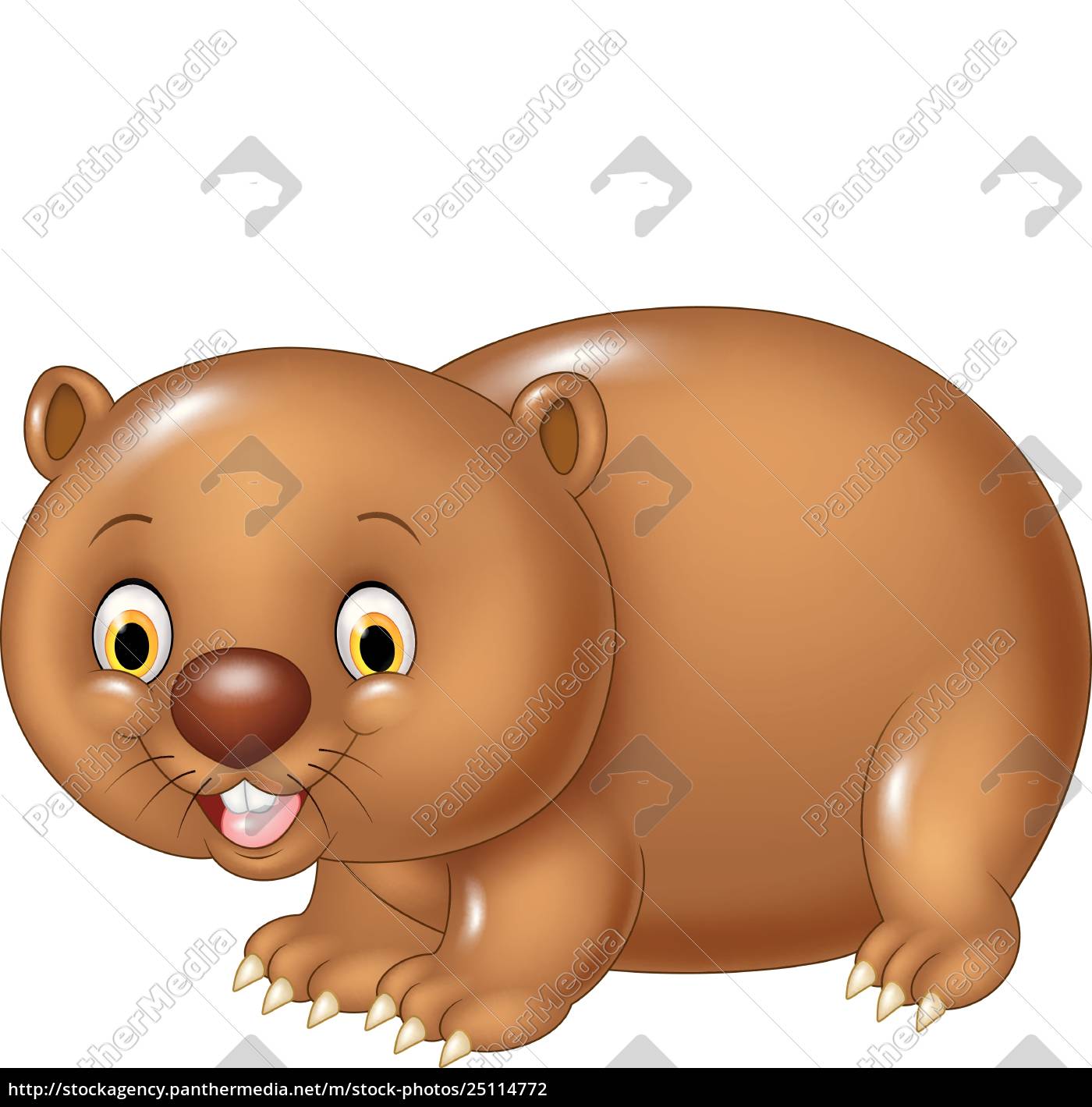 1400x1419 Cartoon Funny Wombat Animal Isolated On White
