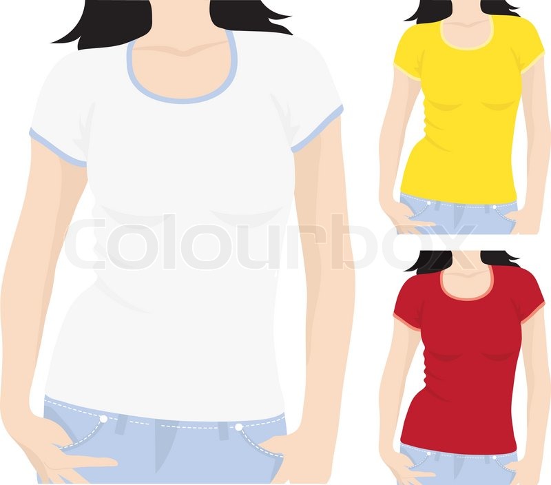 800x704 Women's T Shirt Template, Vector Stock Vector Colourbox