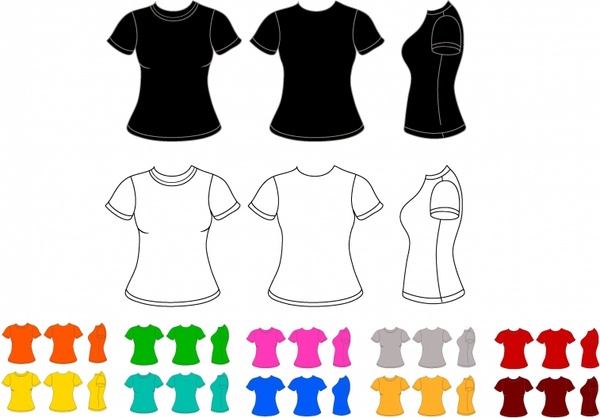 600x418 Women T Shirt Free Vector In Adobe Illustrator