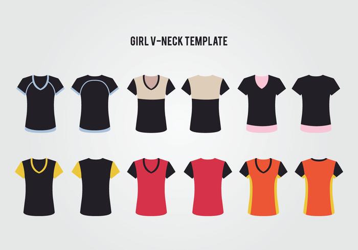 700x490 Women V Neck T Shirt Vector