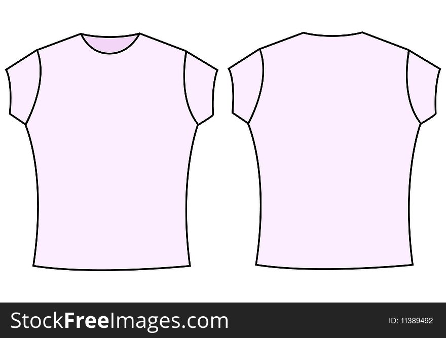 880x667 Female T Shirt Vector Template