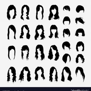 300x300 Woman Hair Style Icon Set Vector Hoodamathrun