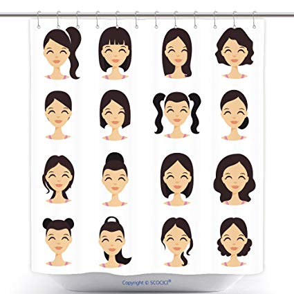 425x425 Vanfan Durable Shower Curtains Womens Hairstyles