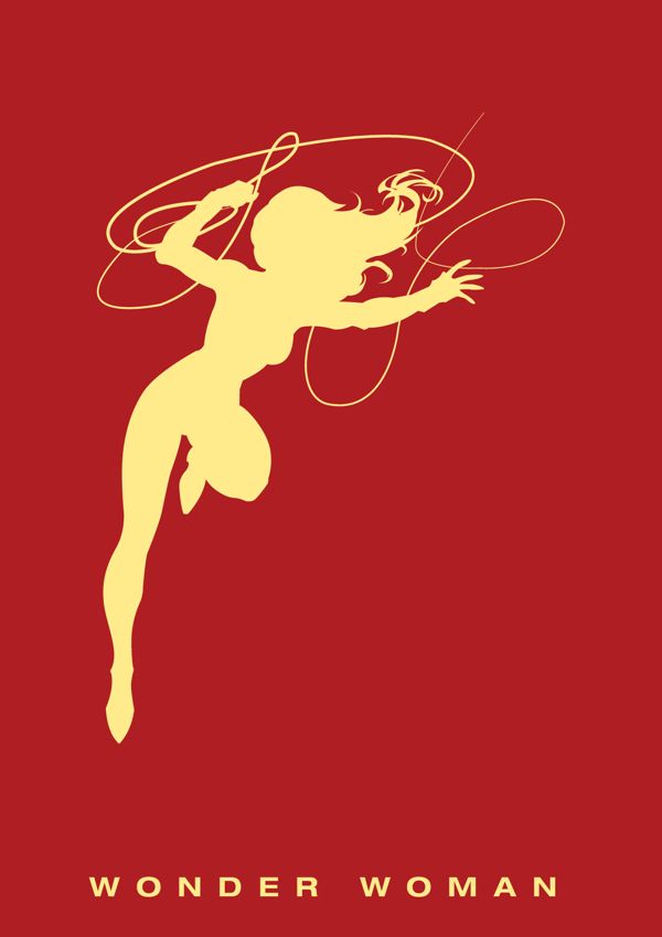 600x849 Wonder Woman Silhouette Vector Poster