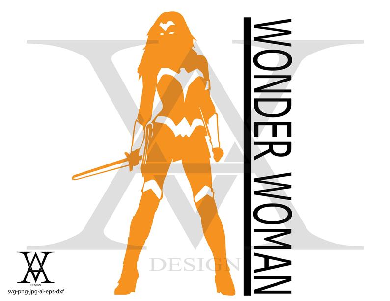 794x613 Wonder Woman Silhouette Vector Instant Download Etsy
