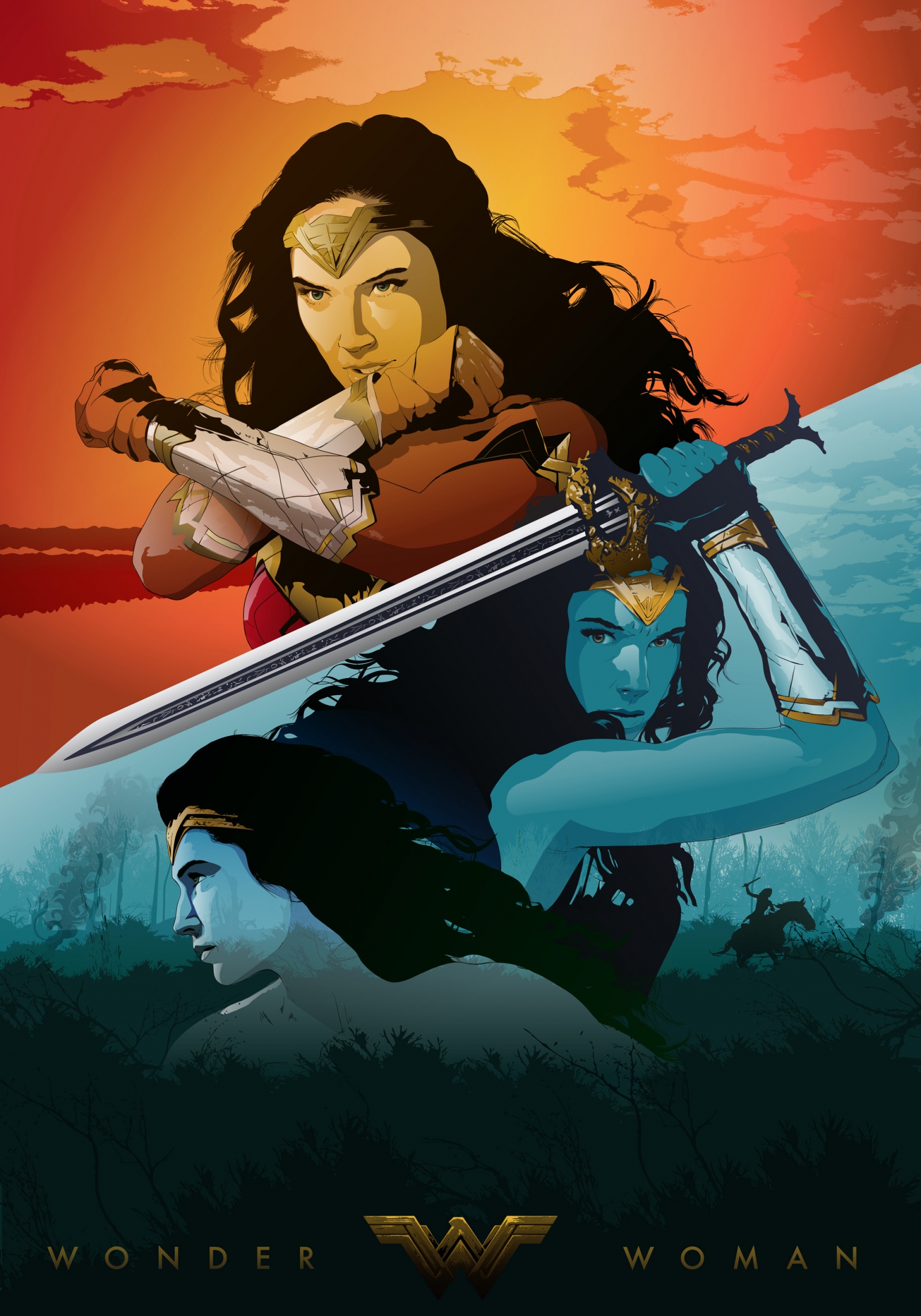 1600x2285 Wonder Woman, Vector Illustration