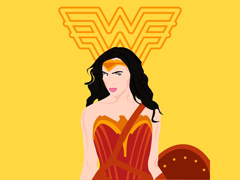 800x600 Wonder Woman Vector Portrait