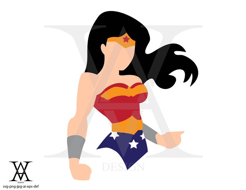 794x613 Wonderwoman Vector Clipart Instant Download Etsy