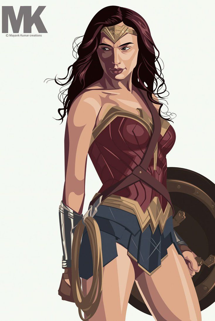 733x1090 Wonder Woman Vector Design