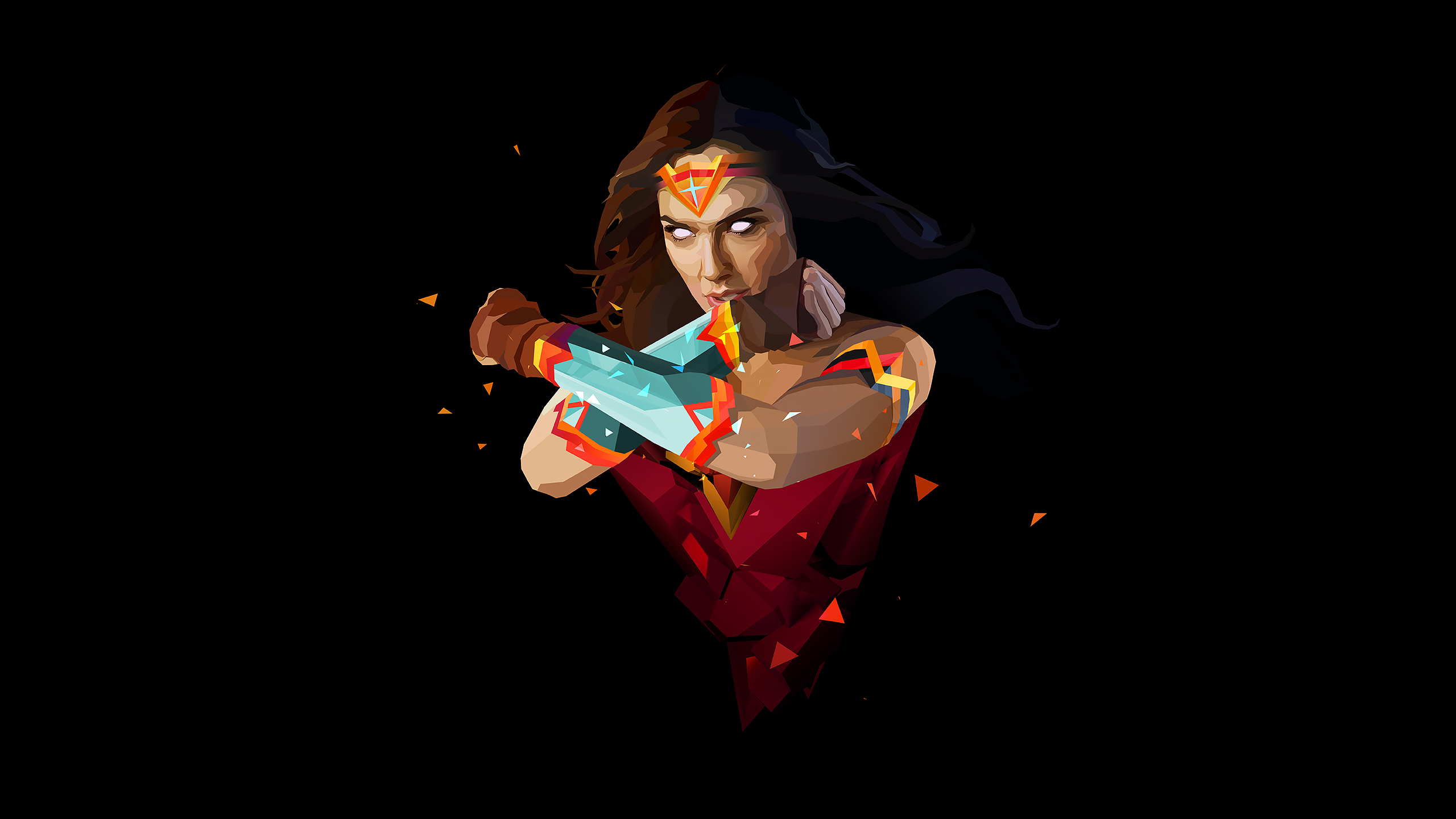 2560x1440 Wonder Woman Abstract Art