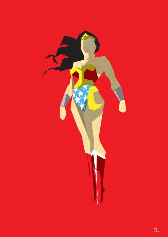 550x777 Wonder Woman Vector Minimalist Superhero And Villain Print