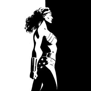 300x300 Black And White Dc Comics Vector Wonder Woman Wallpaper Geekchicpro