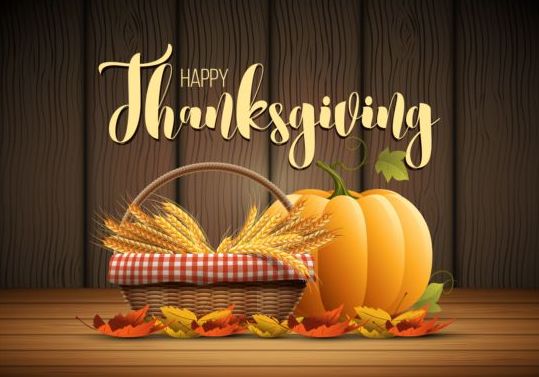 539x377 Thanksgiving Day Poster With Wooden Background Vector Free Download
