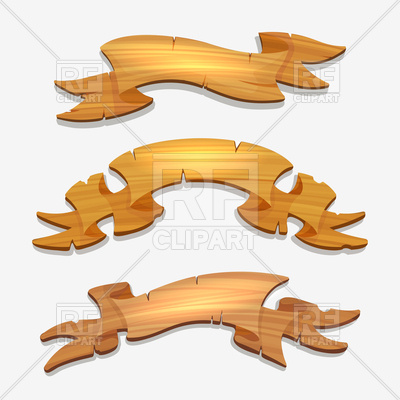 Set Of Wooden Banners And Ribbons Vector Image Of Borders 400x400 Set Of Wooden Banners And Ribbons Vector Image Of Borders