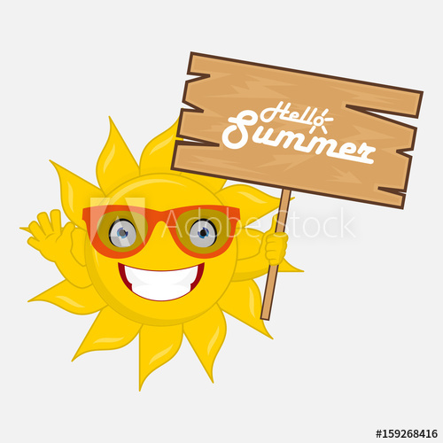 Hello Summer! Sun Cartoon Character Wear Sunglasses And Bring Wood 500x500 Hello Summer! Sun Cartoon Character Wear Sunglasses And Bring Wood