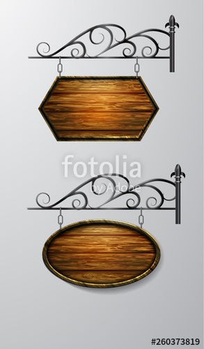 Hanging, Wooden Board Vector, Wooden Object For Text Stock Image 293x500 Hanging, Wooden Board Vector, Wooden Object For Text Stock Image