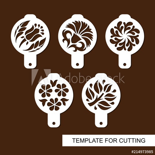 Set Of Coffee Stencils For Drawing Picture On Cappuccino 500x500 Set Of Coffee Stencils For Drawing Picture On Cappuccino