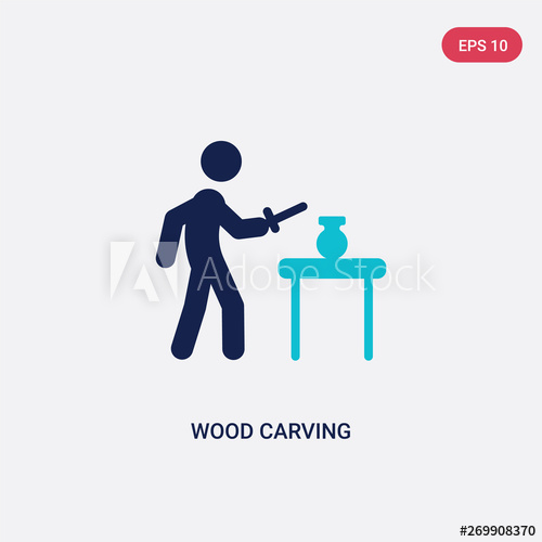 Two Color Wood Carving Vector Icon From Activity And Hobbies 500x500 Two Color Wood Carving Vector Icon From Activity And Hobbies