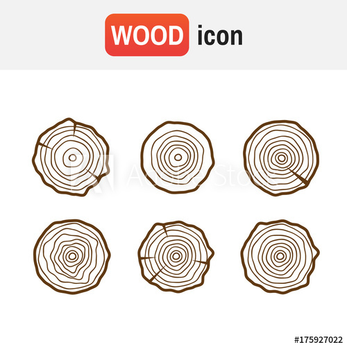 Wood Icon Logs Tree Rings Icons, Concept Of Saw Cut Runk 500x500 Wood Icon Logs Tree Rings Icons, Concept Of Saw Cut Runk